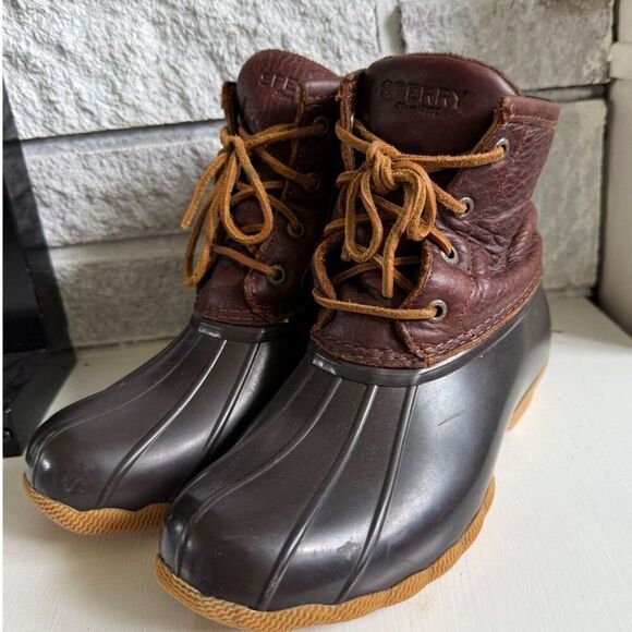 Sperry Women's Saltwater Waterproof Duck Rain Boots Outdoors Camping Hiking Sz 8 - Picture 2 of 7